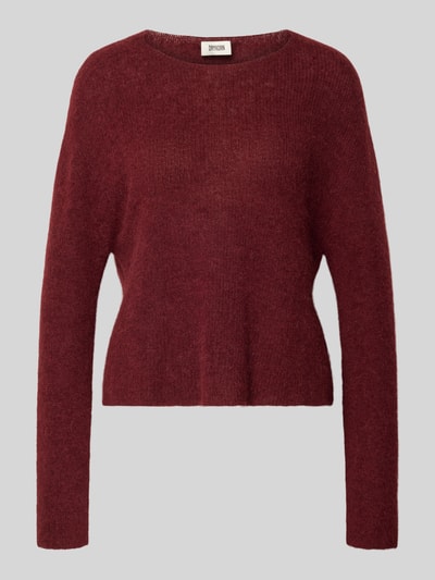 Drykorn Strickpullover mit Rundhalsausschnitt Modell 'IMENY' Bordeaux 2