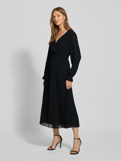 Jake*s Collection Midi-jurk met V-hals Zwart - 1