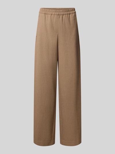 OPUS Spodnie z nogawkami typu barrel z gumką Camel 1