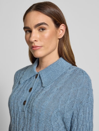 Scotch & Soda Gebreide pullover met kabelpatroon Jeansblauw - 3