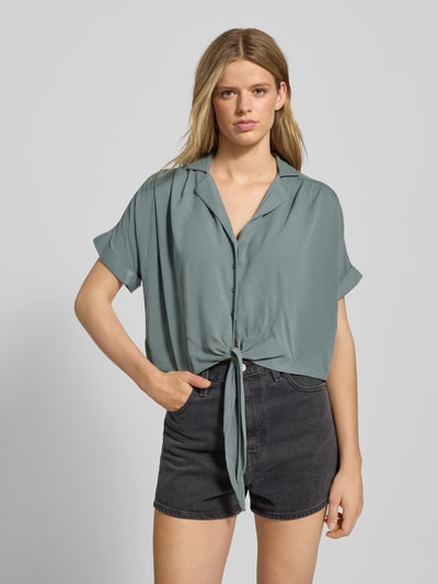 Only Regular fit overhemdblouse van pure viscose, model 'PAULA LIFE' Rietgroen - 4