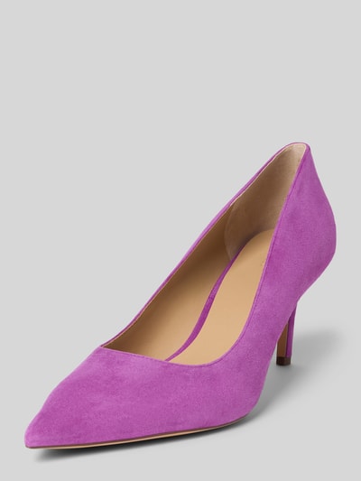 Lauren Ralph Lauren Czółenka skórzane na szpilce model ‘LANETTE’ Purpurowy 1