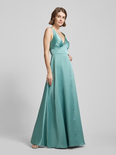 Luxuar Abendkleid mit V-Ausschnitt Hellgruen 1