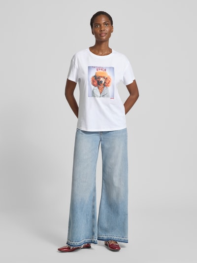 Liu Jo White T-shirt met motiefprint Offwhite - 1