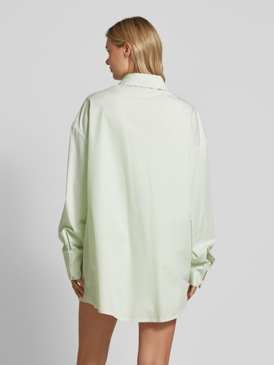 Karo Kauer Oversized overhemdblouse met labelpatch Lichtgroen - 5