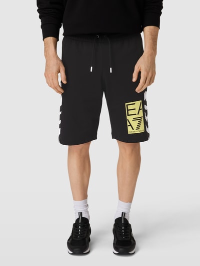 EA7 Emporio Armani Sweatshorts mit Logo-Print Black 4