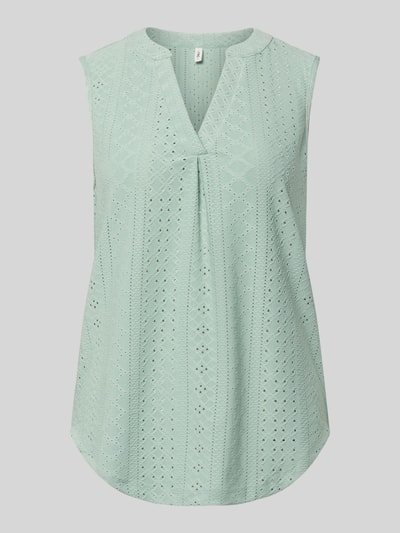 ONLY Top bluzkowy o kroju regular fit z haftem angielskim model 'SANDRA' Trzcinowy 2