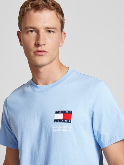 Tommy Jeans T-shirt met labelprint Lichtblauw - 3