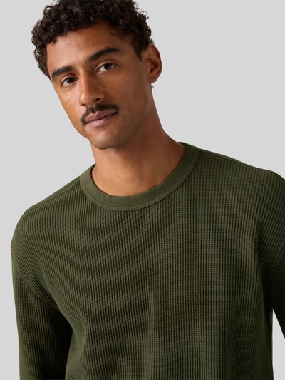 Levi's® Relaxed Fit Langarmshirt aus reiner Baumwolle Modell 'THERMAL TEE GARMEN' Khaki 3