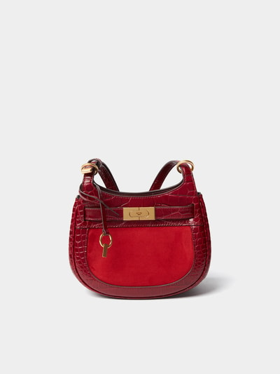 Tory Burch Saddle Bag mit Reptil-Optik Rot 4