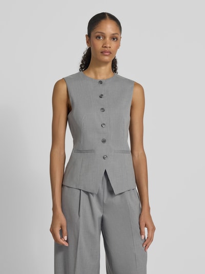 Samsøe Samsøe Weste mit Knopfleiste Modell 'SARUMA' Hellgrau Melange 4