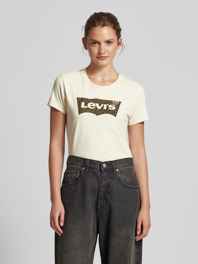 Levi's® T-shirt met labelprint Zand - 4