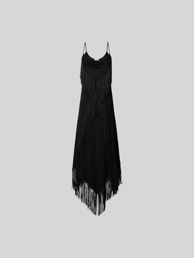 Rabanne Midikleid mit Ausfransungen Black 2