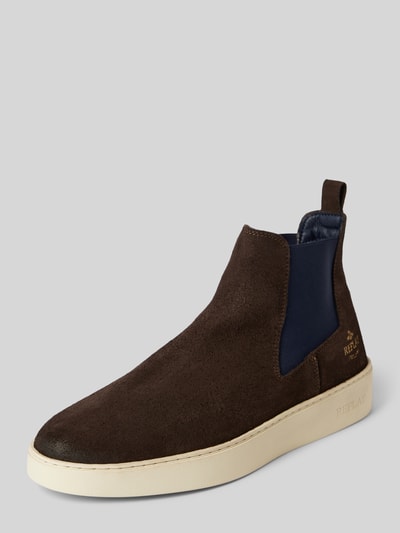 Replay Chelsea boots van echt leer, model 'FRANK' Donkerbruin - 1