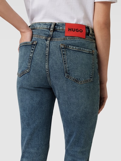 HUGO Jeansy o kroju slim fit z czystej bawełny Jeansowy niebieski 3