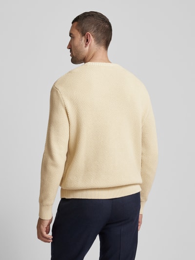 SELECTED HOMME Strickpullover mit gerippten Abschlüssen Modell 'HENNY' Offwhite 5