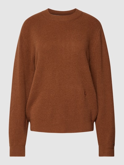 Tommy Hilfiger Strickpullover mit Label-Stitchings Cognac 2