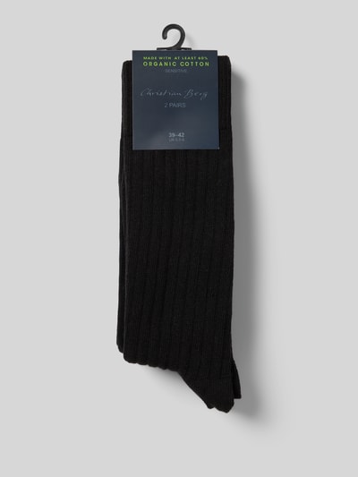 Christian Berg Men Socken mit Label-Print im 2er-Pack Black 3