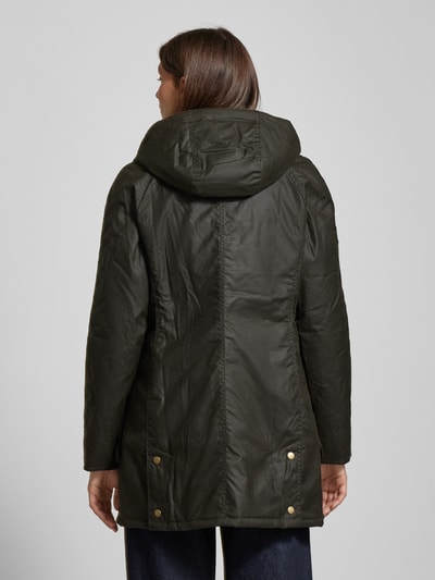 Barbour Jack met capuchon en klepzakken, model 'BOWER WAX' Olijfgroen - 5