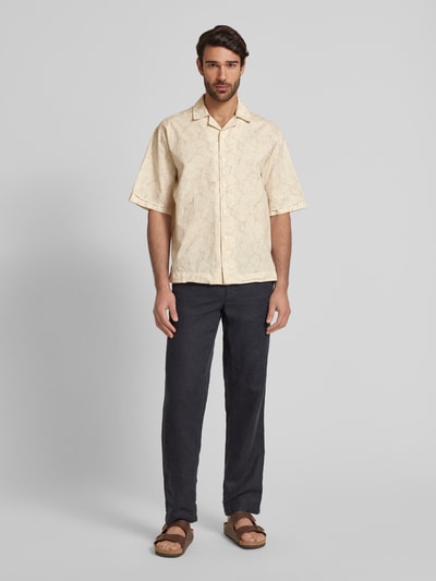 BOSS Orange Relaxed fit vrijetijdsoverhemd met 1/2-mouwen, model 'Lapisy' Zand - 1