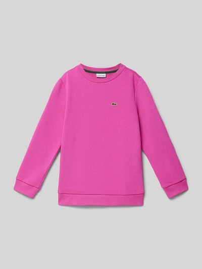 Lacoste Bluza z wyhaftowanym logo Fuksjowy 1