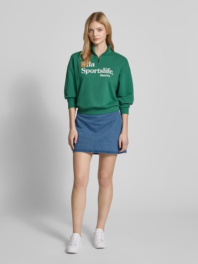 FILA Oversized sweatshirt met opstaande kraag model 'LACHY' Groen - 1