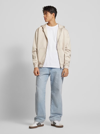 KARL KANI Sweatjacke mit Label-Stitching Sand 1