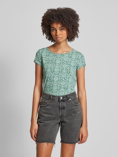 Ragwear T-shirt met all-over motief, model 'Mintt' Mintgroen - 4