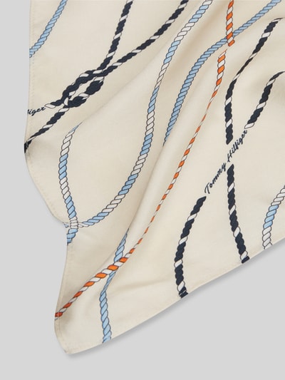 Tommy Hilfiger Sjaal van pure zijde met logo-opschrift Offwhite - 4