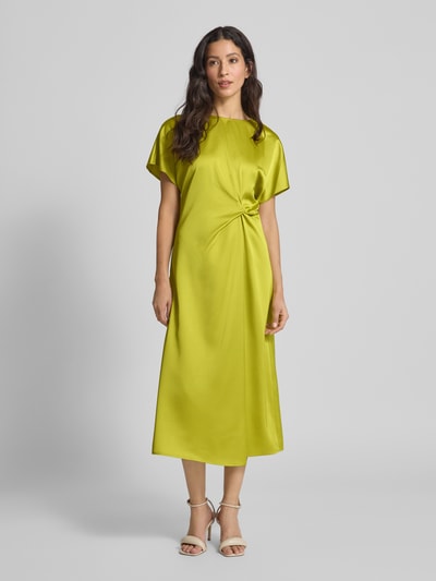 comma Midi-jurk van viscosemix met knoopdetail Groen - 4