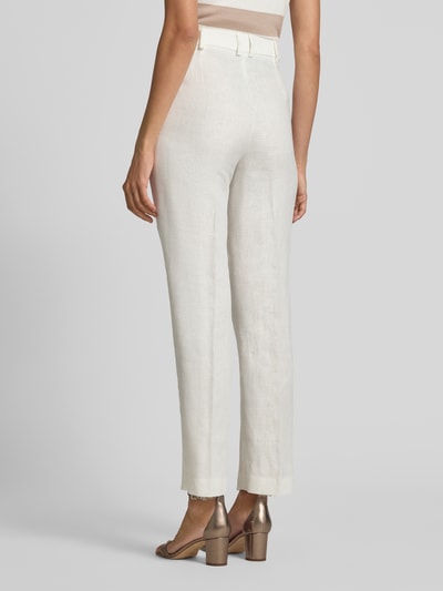 MANGO Regular Fit Leinenhose mit Eingrifftaschen Modell 'BORELI' Offwhite 5