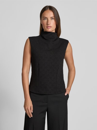 HUGO Shaped Fit Blusentop mit Strukturmuster Modell 'DAIRED' Black 4