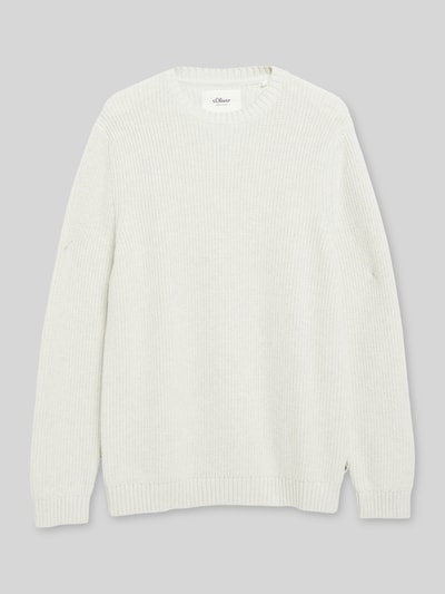 s.Oliver RED LABEL Regular Fit Strickpullover aus reiner Baumwolle mit Rundhalsausschnitt Offwhite 2