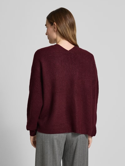 mbyM Cardigan mit gerippten Abschlüssen Bordeaux 5