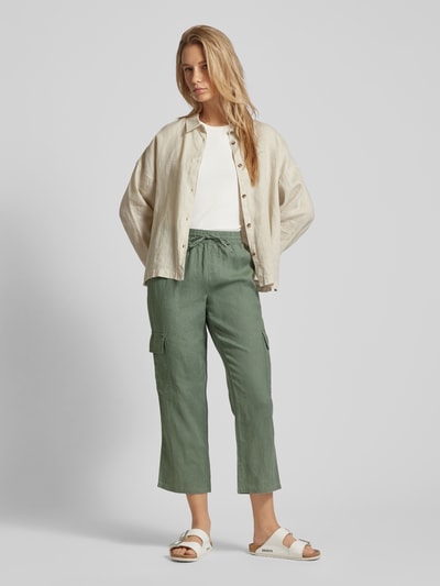 Christian Berg Woman Leinenhose mit Cargotaschen Khaki 1