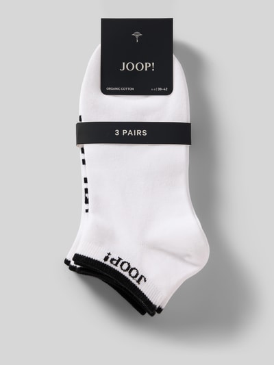 Produktfoto, Sneakersocken mit Label-Details im 3er-Pack von JOOP! Collection, weiß, Baumwoll-Mix mit Stretch-Anteil, körpernahe Passform
