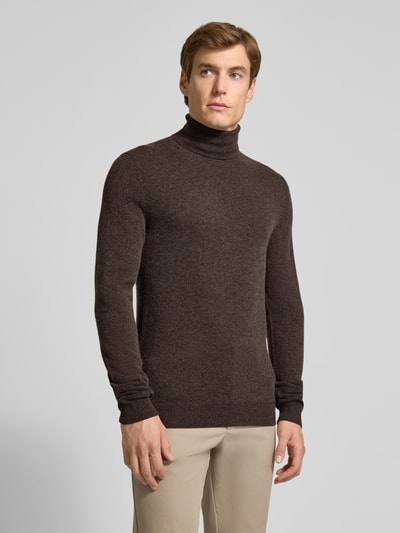 MCNEAL Regular fit coltrui van wolmix met kasjmier Chocoladebruin gemêleerd - 4