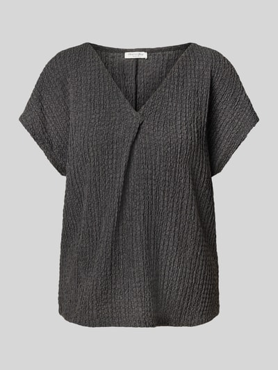 Christian Berg Woman Relaxed Fit T-Shirt mit V-Ausschnitt und Zierfalte Black 2