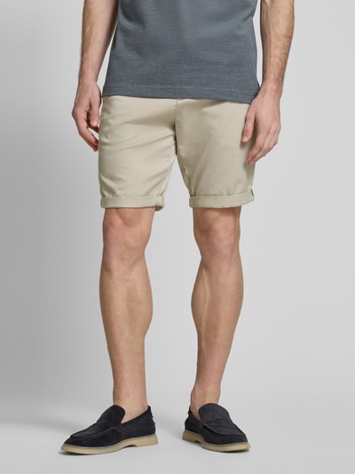 Tom Tailor Denim Regular fit chinoshorts met riem Beige gemêleerd - 4