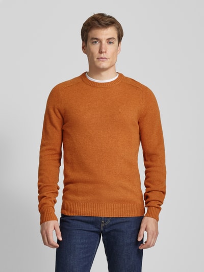 MCNEAL Strickpullover aus Lammwolle mit Label-Stitching Terra Melange 4