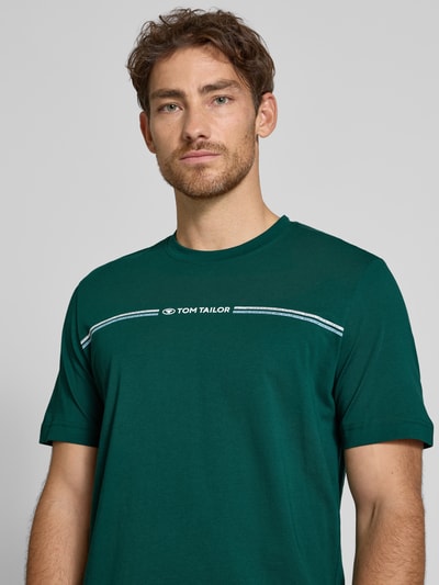 Tom Tailor Regular fit T-shirt van puur katoen Donkergroen - 3