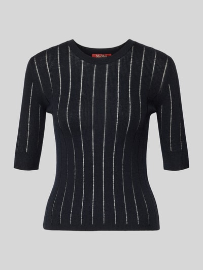 Max Mara Studio Slim Fit Pullover aus Seiden-Woll-Mix Modell ''RAGNO'' Marine 2
