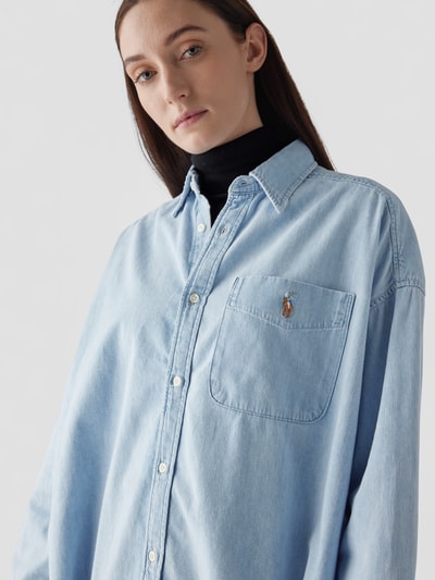 Polo Ralph Lauren Jeansblouse met logostitching Jeansblauw - 3