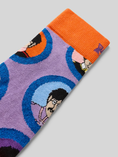 Happy Socks Socken mit Motiv-Print Modell 'The Beatles' Lavender 2
