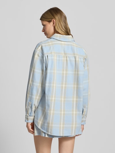 Hugo Blue Relaxed fit blouse met borstzak, model 'Edia' Lichtblauw - 5