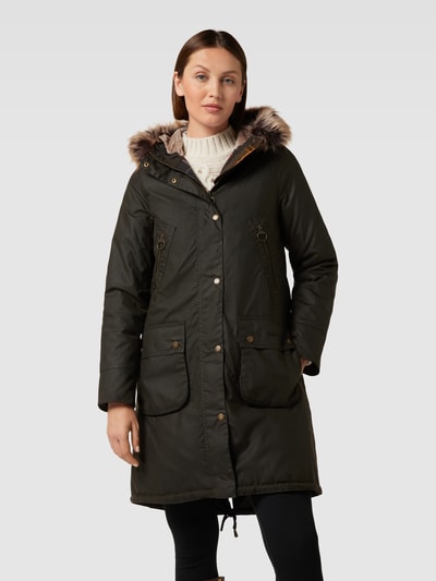 Barbour Parka met klepzakken, model 'STAVIA' Olijfgroen - 4