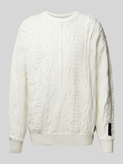 CARLO COLUCCI Strickpullover mit Label-Badge Offwhite 1