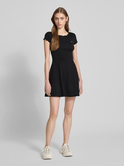 Tommy Jeans Slim Fit Minikleid mit Rüschen Black 1
