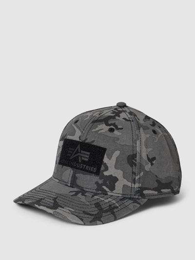 Alpha Industries Baseballpet met camouflagemotief, model 'VLC' Zwart - 1