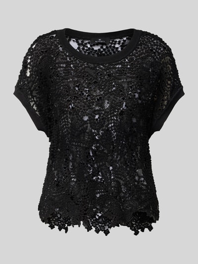 monari Bluzka z dzianiny z okrągłym dekoltem Czarny 2